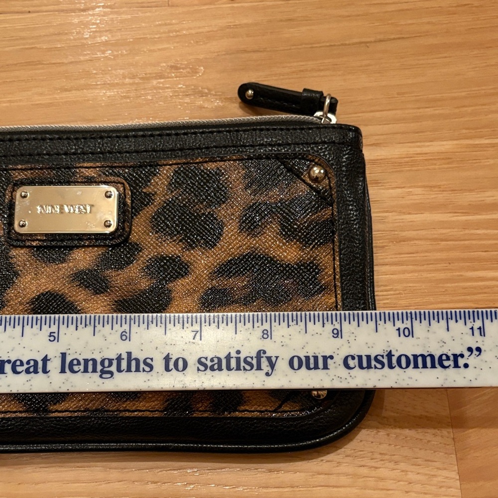 Nine West Leopard-Print Wristlet with Gold Plaque - Picture 7 of 8